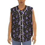 Wizard Hat Pattern Print Sleeveless Baseball Jersey