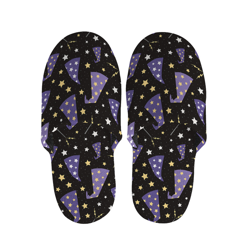 Wizard Hat Pattern Print Slippers