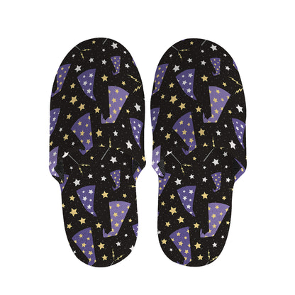 Wizard Hat Pattern Print Slippers