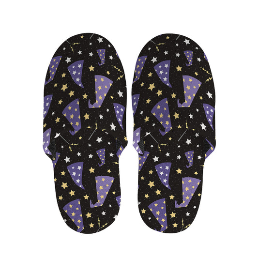 Wizard Hat Pattern Print Slippers
