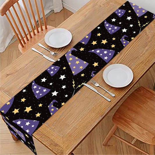 Wizard Hat Pattern Print Table Runner