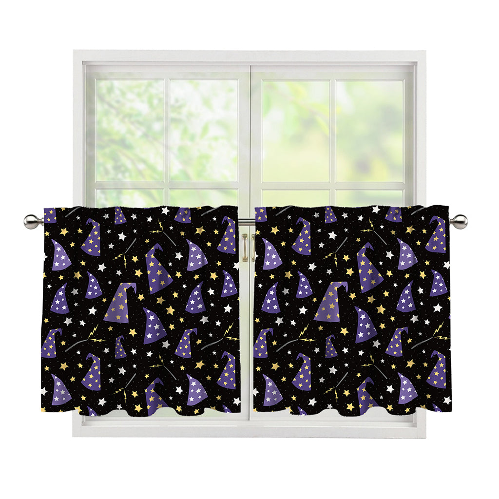 Wizard Hat Pattern Print Tier Curtains