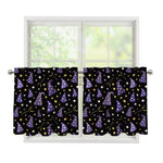 Wizard Hat Pattern Print Tier Curtains