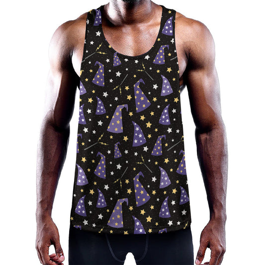 Wizard Hat Pattern Print Training Tank Top