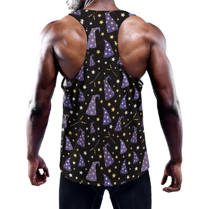Wizard Hat Pattern Print Training Tank Top