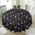 Wizard Hat Pattern Print Waterproof Round Tablecloth