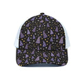 Wizard Hat Pattern Print White Mesh Trucker Hat