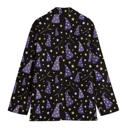 Wizard Hat Pattern Print Women's Blazer