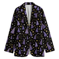 Wizard Hat Pattern Print Women's Cotton Blazer