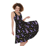 Wizard Hat Pattern Print Women's Sleeveless Dress