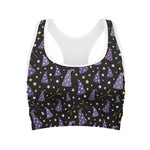 Wizard Hat Pattern Print Women's Sports Bra