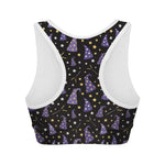 Wizard Hat Pattern Print Women's Sports Bra