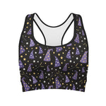 Wizard Hat Pattern Print Women's Sports Bra