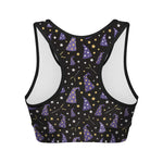 Wizard Hat Pattern Print Women's Sports Bra