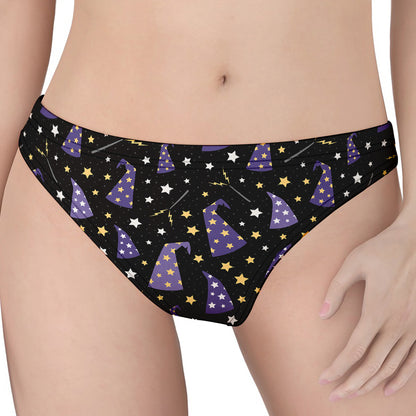 Wizard Hat Pattern Print Women's Thong