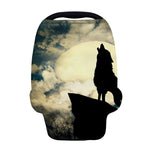 Wolf Howling At The Full Moon Print Baby Seat Cover