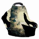 Wolf Howling At The Full Moon Print Baby Seat Cover