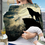 Wolf Howling At The Full Moon Print Baby Seat Cover