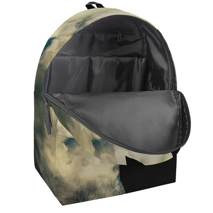 Wolf Howling At The Full Moon Print Backpack