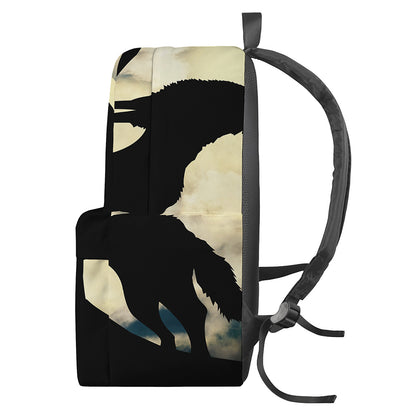 Wolf Howling At The Full Moon Print Backpack