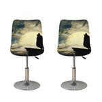 Wolf Howling At The Full Moon Print Bar Stool Covers