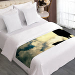 Wolf Howling At The Full Moon Print Bed Runner
