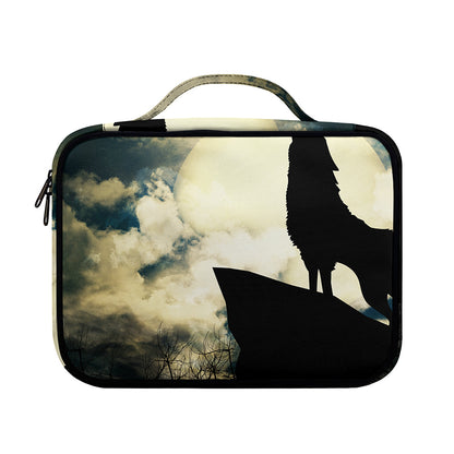 Wolf Howling At The Full Moon Print Briefcase Bible Bag