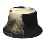 Wolf Howling At The Full Moon Print Bucket Hat