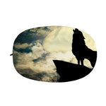 Wolf Howling At The Full Moon Print Car Side Mirror Covers