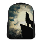 Wolf Howling At The Full Moon Print Casual Backpack