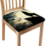 Wolf Howling At The Full Moon Print Chair Cushion Cover