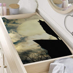 Wolf Howling At The Full Moon Print Changing Pad Cover