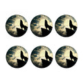 Wolf Howling At The Full Moon Print Coaster Set