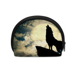 Wolf Howling At The Full Moon Print Coin Purse