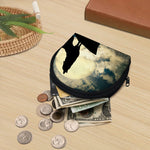 Wolf Howling At The Full Moon Print Coin Purse