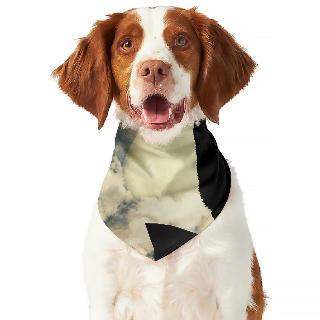 Wolf Howling At The Full Moon Print Dog Bandana