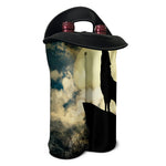 Wolf Howling At The Full Moon Print Double Neoprene Wine Tote
