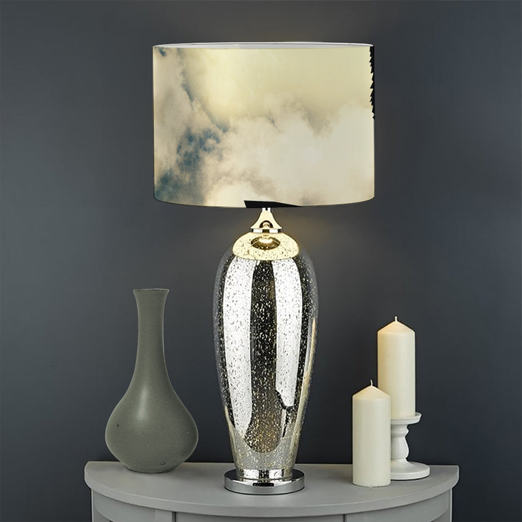 Wolf Howling At The Full Moon Print Drum Lamp Shade