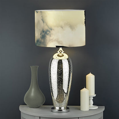 Wolf Howling At The Full Moon Print Drum Lamp Shade