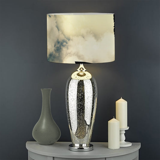 Wolf Howling At The Full Moon Print Drum Lamp Shade