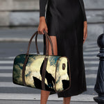 Wolf Howling At The Full Moon Print Duffle Bag