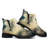 Wolf Howling At The Full Moon Print Flat Ankle Boots
