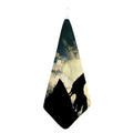 Wolf Howling At The Full Moon Print Hand Towel