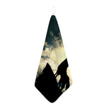 Wolf Howling At The Full Moon Print Hand Towel