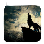 Wolf Howling At The Full Moon Print Hand Towel