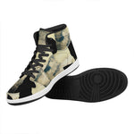 Wolf Howling At The Full Moon Print High Top Leather Sneakers