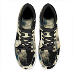 Wolf Howling At The Full Moon Print High Top Leather Sneakers