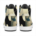 Wolf Howling At The Full Moon Print High Top Leather Sneakers