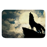 Wolf Howling At The Full Moon Print Indoor Door Mat