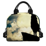 Wolf Howling At The Full Moon Print Insulated Lunch Bag